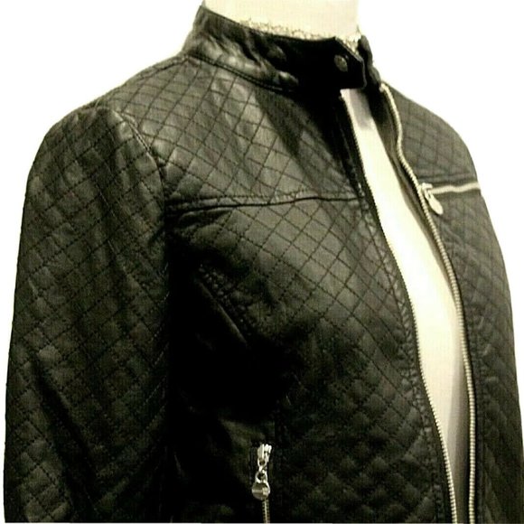 COFFEESHOP KIDS Faux Leather Quilted Moto Jacket - Picture 3 of 6